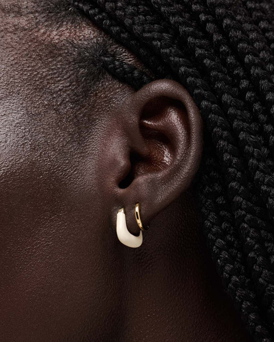 Huggie Earrings - Dakota Mini White | Ana Luisa Jewelry