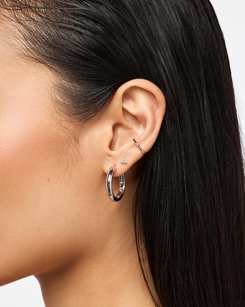 Hoop Earrings - Giulia Large Silver