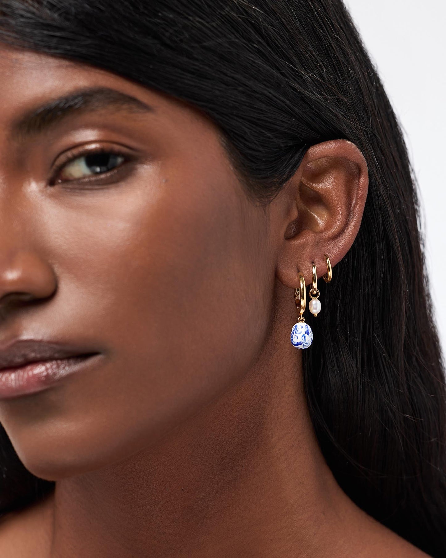 Drop Earrings - Lainey Medium Marble Blue | Ana Luisa Jewelry