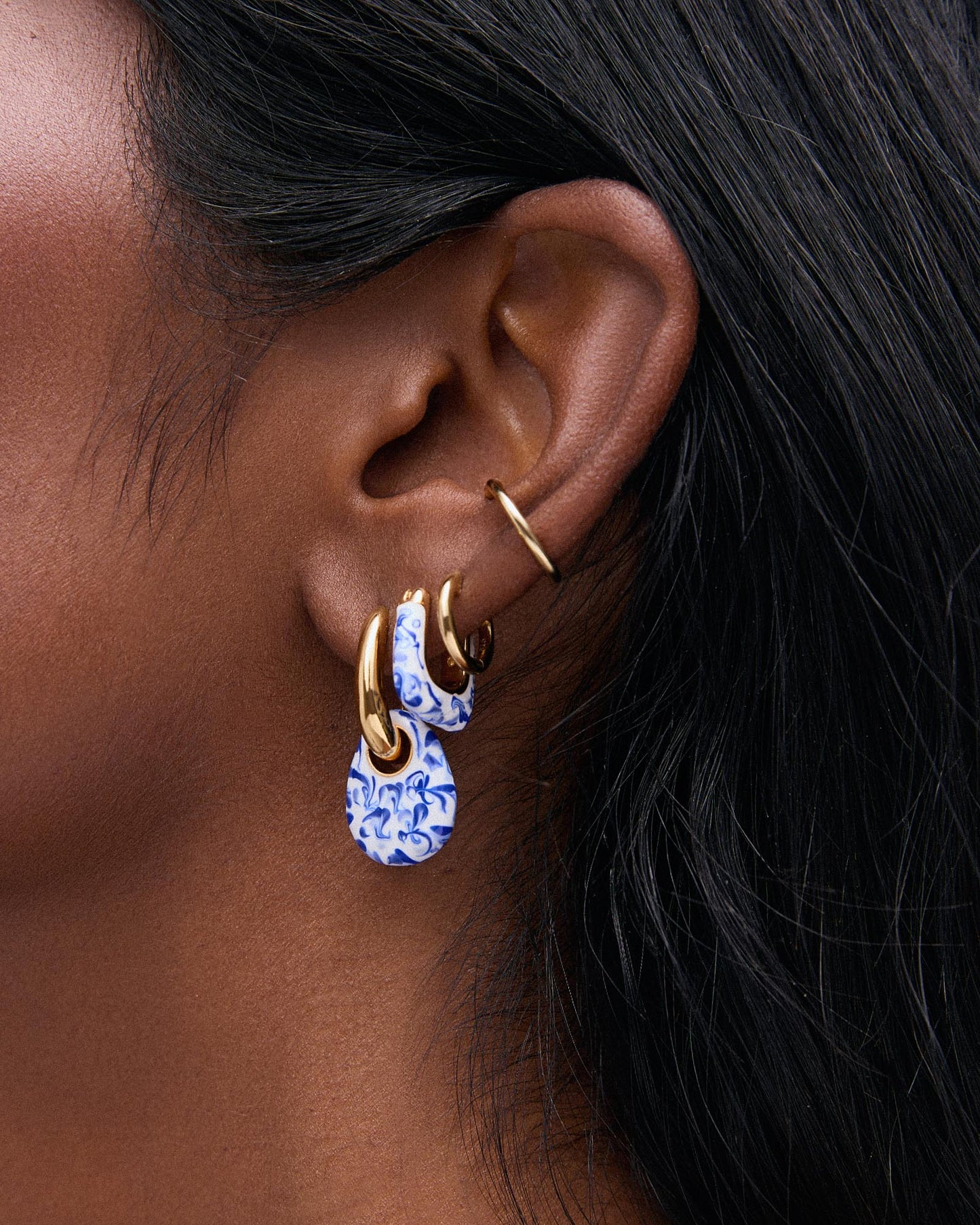 Drop Earrings - Kayla Marble Blue | Ana Luisa Jewelry