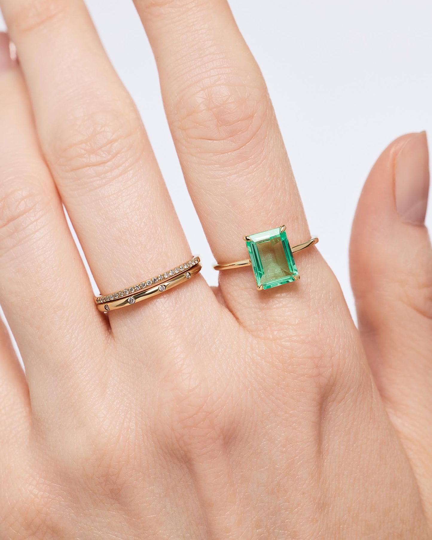 Solid Yellow Gold - Green Sapphire Spritz Ring | Ana Luisa Jewelry