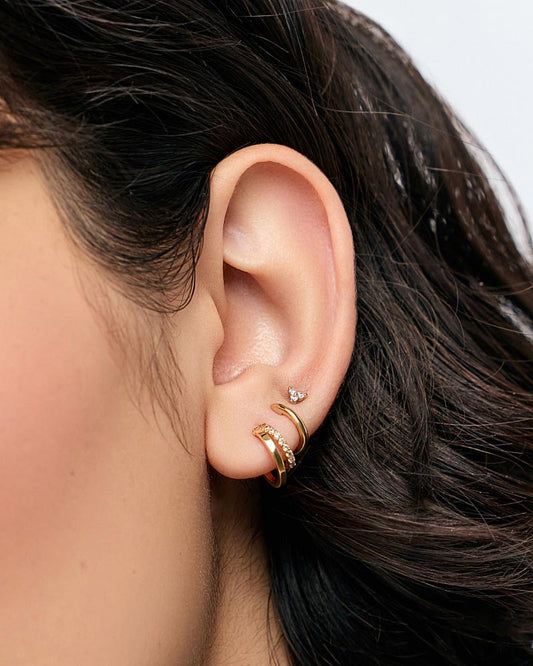 Get a double-pierced look minus the commitment with these dainty, little double hoop earrings.