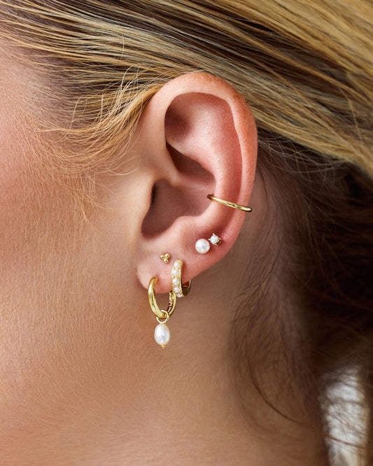 Pearl Huggie Earrings