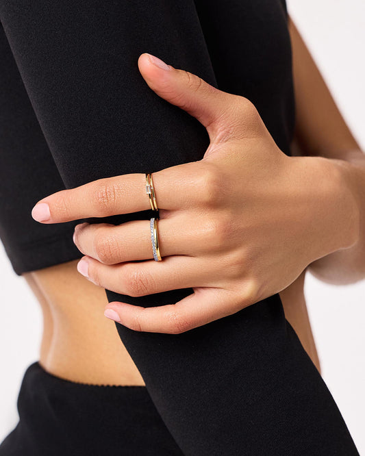 Gold Band Ring - Celine Double