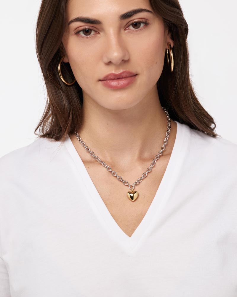 Heart Necklace - Lev Bold Two Tone | Ana Luisa Jewelry