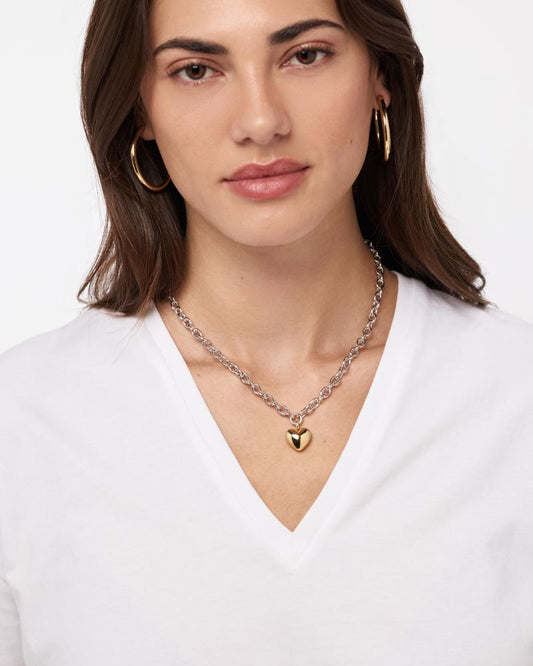 Heart Necklace - Lev Bold Two Tone | Ana Luisa Jewelry