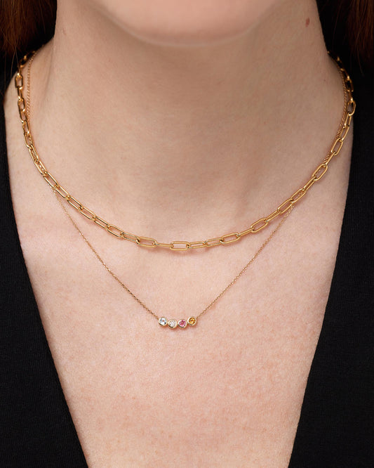 Solid Yellow Gold - 4 Stone Birthstone Necklace | Ana Luisa Jewelry