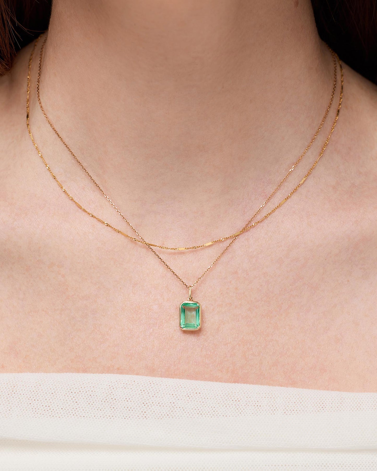 Solid Yellow Gold - Green Sapphire Spritz Necklace | Ana Luisa Jewelry