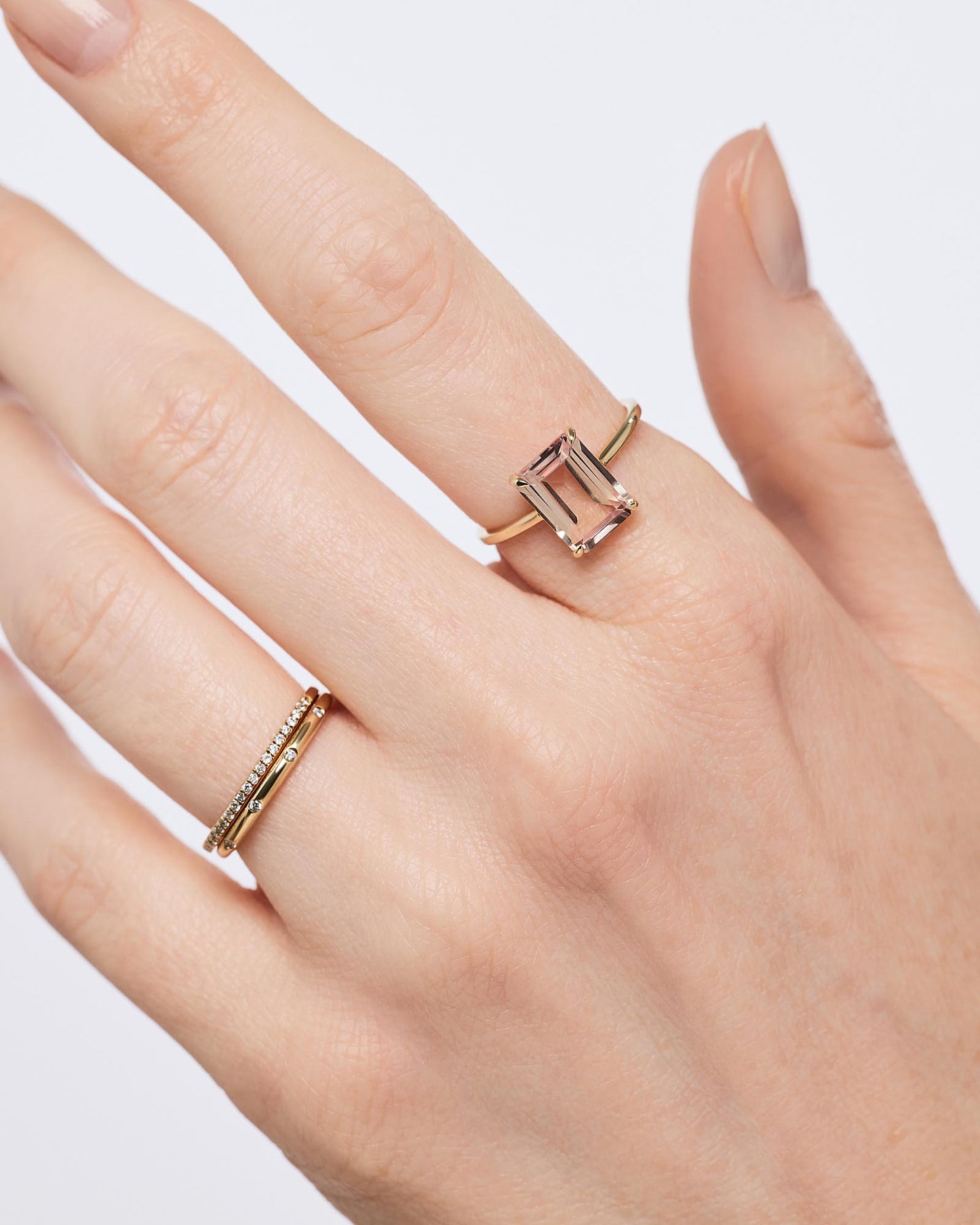 Solid Yellow Gold - Light Pink Sapphire Spritz Ring | Ana Luisa Jewelry