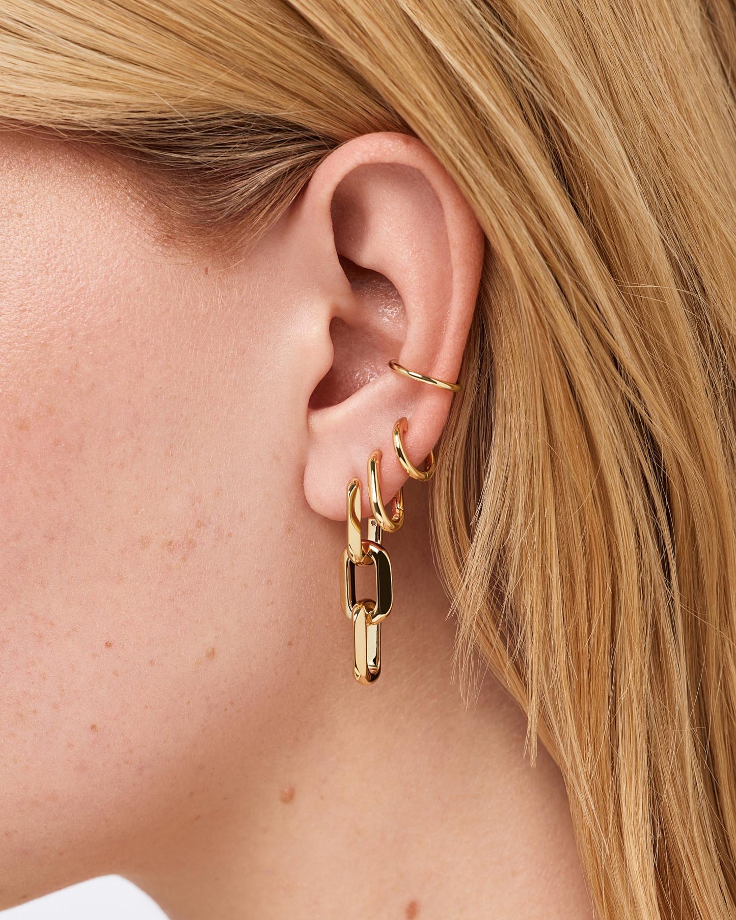 Statement Earrings - Eve Triple Link Hoops | Ana Luisa Jewelry