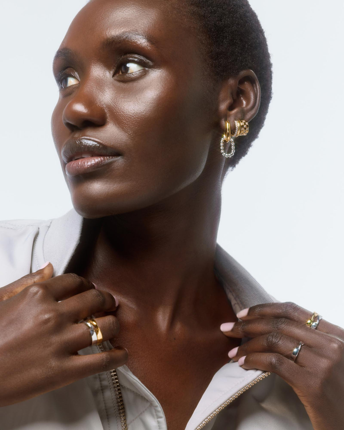 Brilliant with everything from a little black dress to weekend jeans, these delicate and small hoop earrings with squared-off inlay cubic zirconia are a must-have.